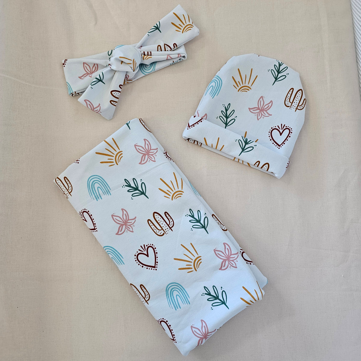 Handmade Newborn Swaddle Set